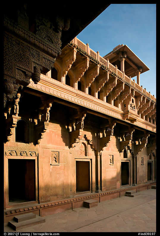 Courtyard inside the Jehangiri Mahal, Agra Fort. Agra, Uttar Pradesh, India