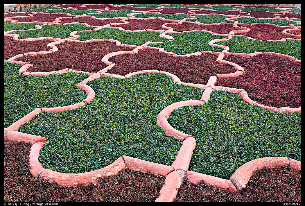 Geometric patterns in Anguri Bagh garden, Agra Fort. Agra, Uttar Pradesh, India