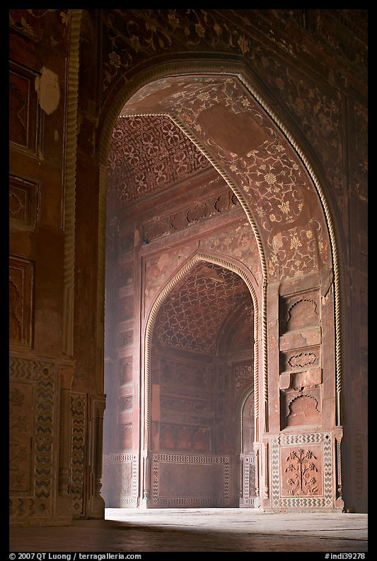 Arches in Jawab, Taj Mahal. Agra, Uttar Pradesh, India