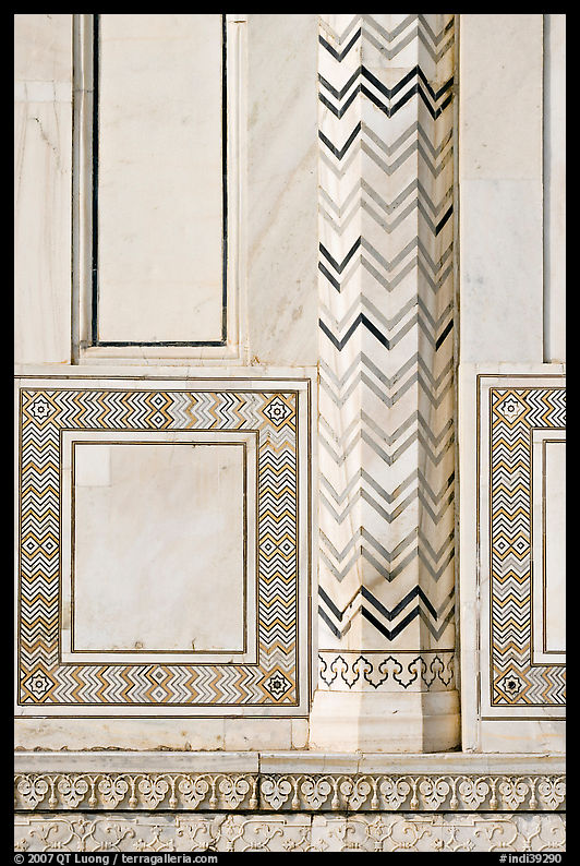 Geometrical motifs, Taj Mahal. Agra, Uttar Pradesh, India
