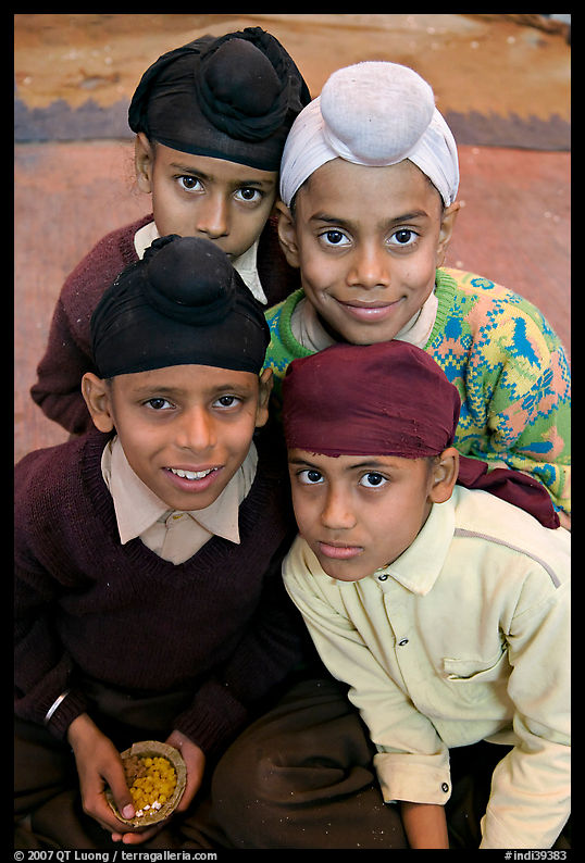 Sikh boys. Bharatpur, Rajasthan, India