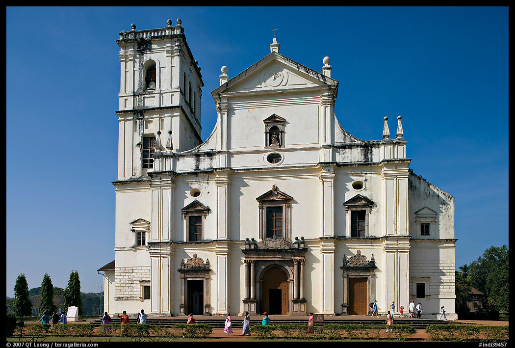 Se Cathedral facade in Tuscan style, Old Goa. Goa, India