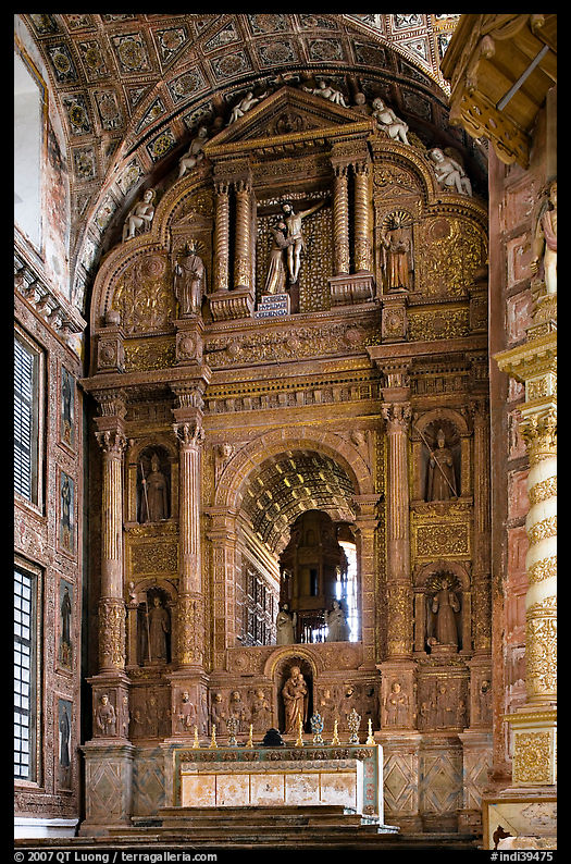 Main altar, Church of St Francis of Assisi, Old Goa. Goa, India