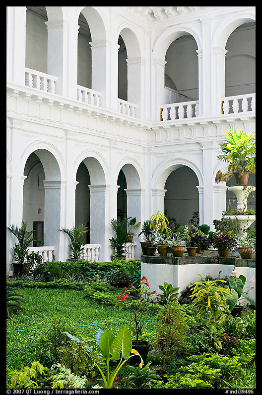 Courtyard of Basilica of Bom Jesus, Old Goa. Goa, India