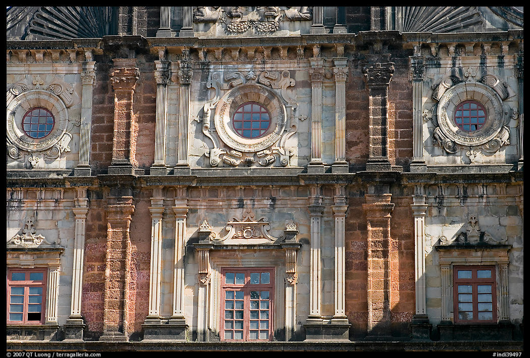 Facade detail, Basilica of Bom Jesus, Old Goa. Goa, India