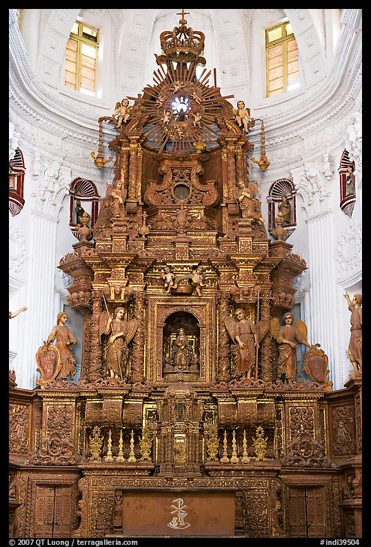Altar, Church of St Cajetan, Old Goa. Goa, India