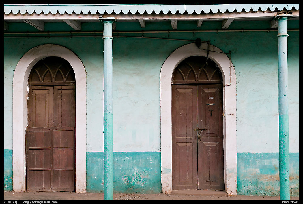 House painted green, Panjim. Goa, India