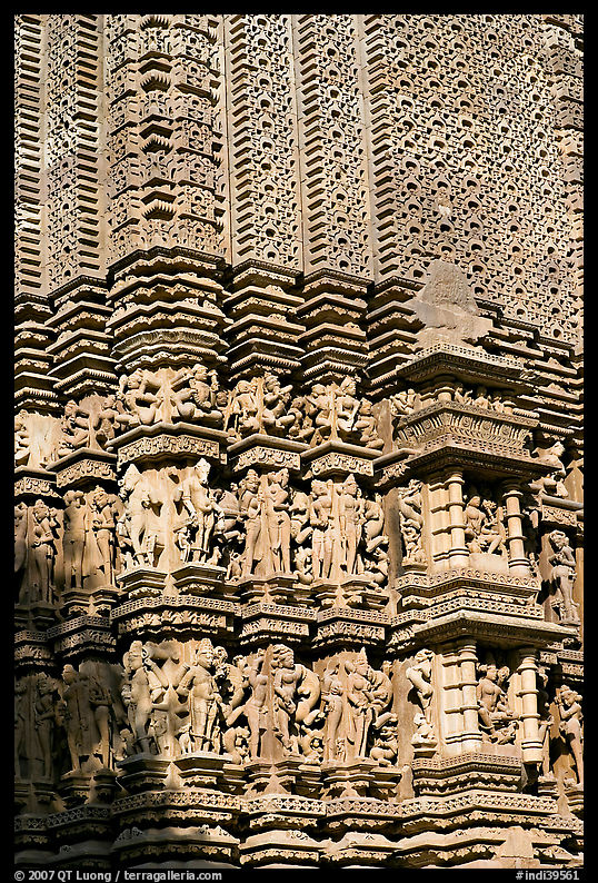 Temple carving detail, Adinath, Eastern Group. Khajuraho, Madhya Pradesh, India