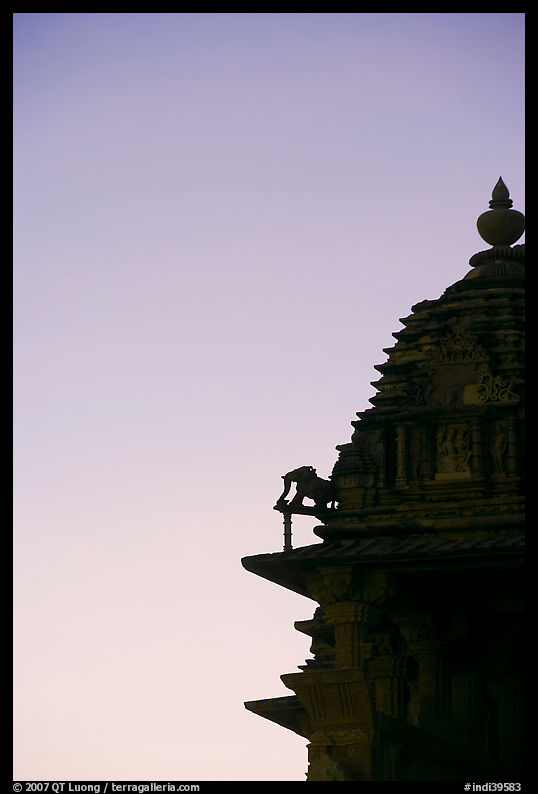 Temple profile, Western Group, sunset. Khajuraho, Madhya Pradesh, India