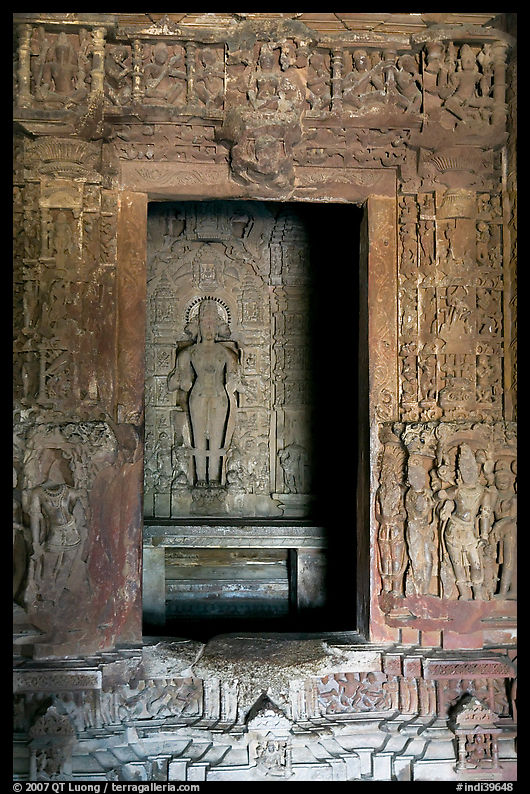 Inner sanctum (garbhagriha) of Lakshmana temple. Khajuraho, Madhya Pradesh, India