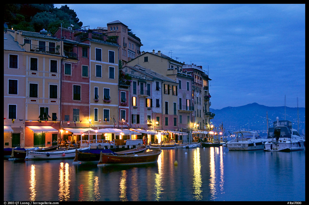 Harbor at dusk, Portofino. Liguria, Italy