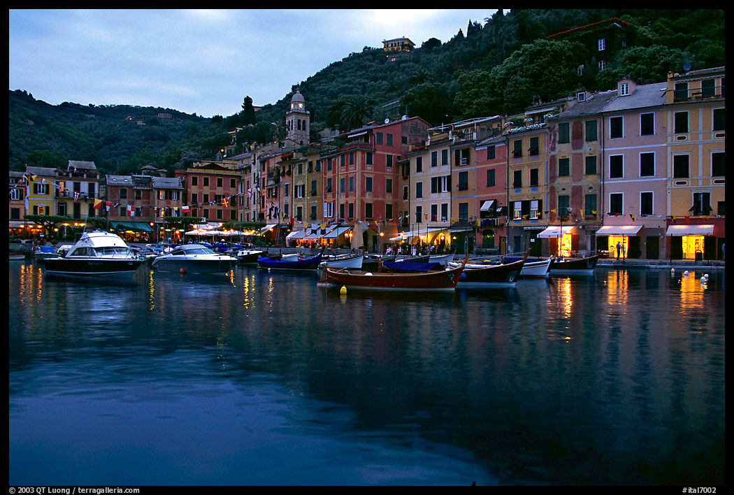 Harbor at dusk, Portofino. Liguria, Italy