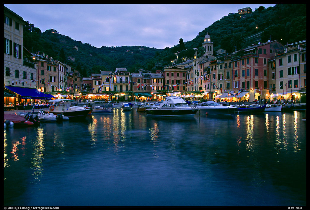 Port at dusk, Portofino. Liguria, Italy