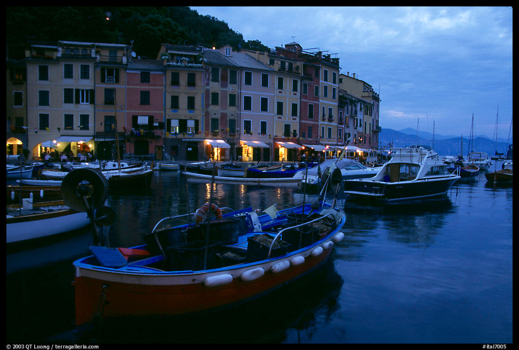Harbor at dusk, Portofino. Liguria, Italy