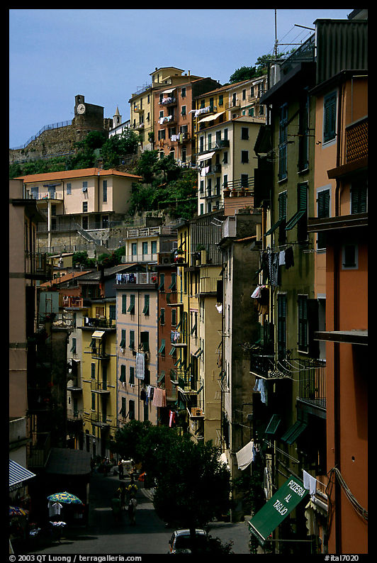 Main street, Riomaggiore. Cinque Terre, Liguria, Italy