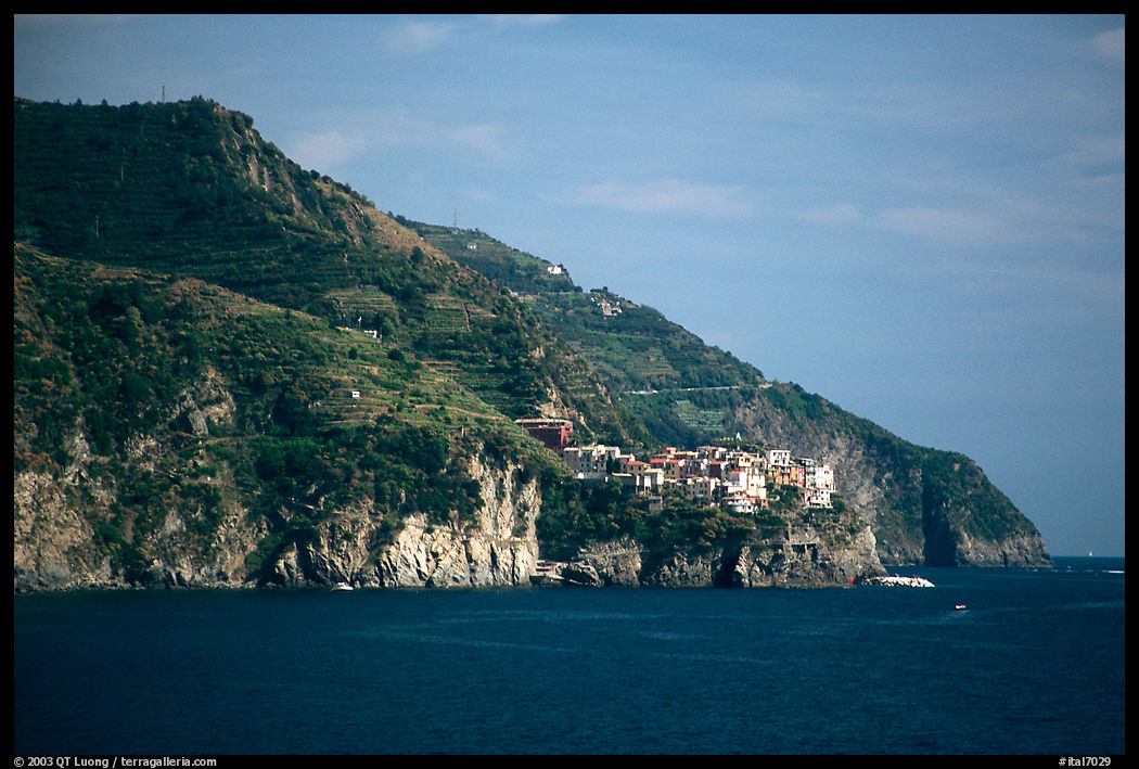 Manarola seen from Corniglia. Cinque Terre, Liguria, Italy