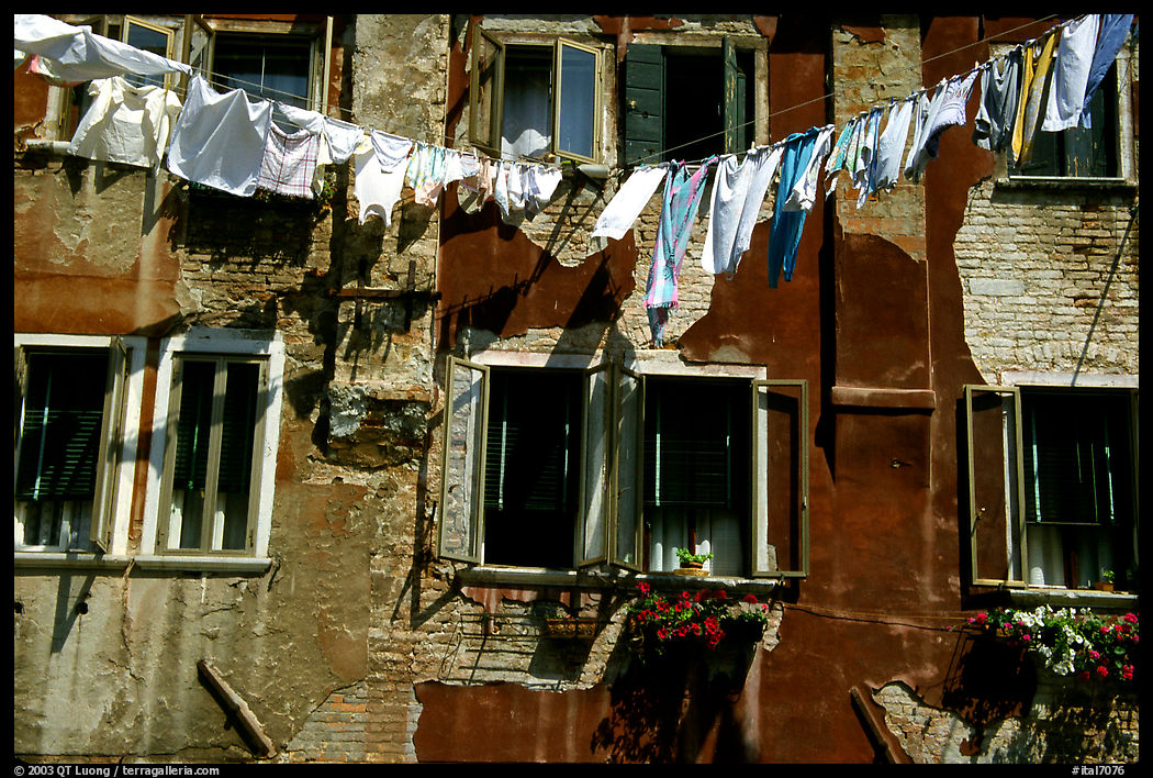 Hanging Laundry and walls, Castello. Venice, Italy