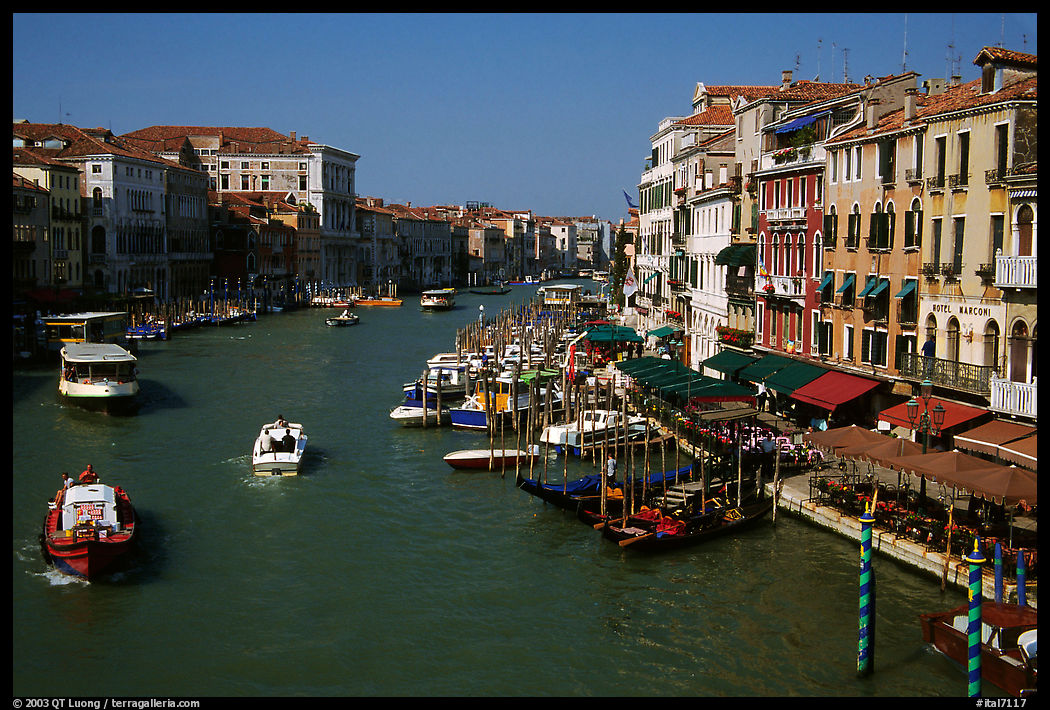 Grand Canal near Rialto Bridge. Venice, Italy