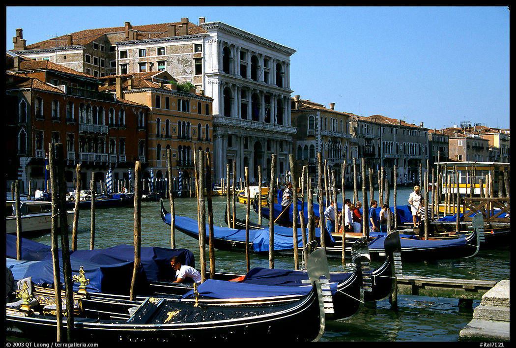 Gondolas on the the Grand Canal. Venice, Italy