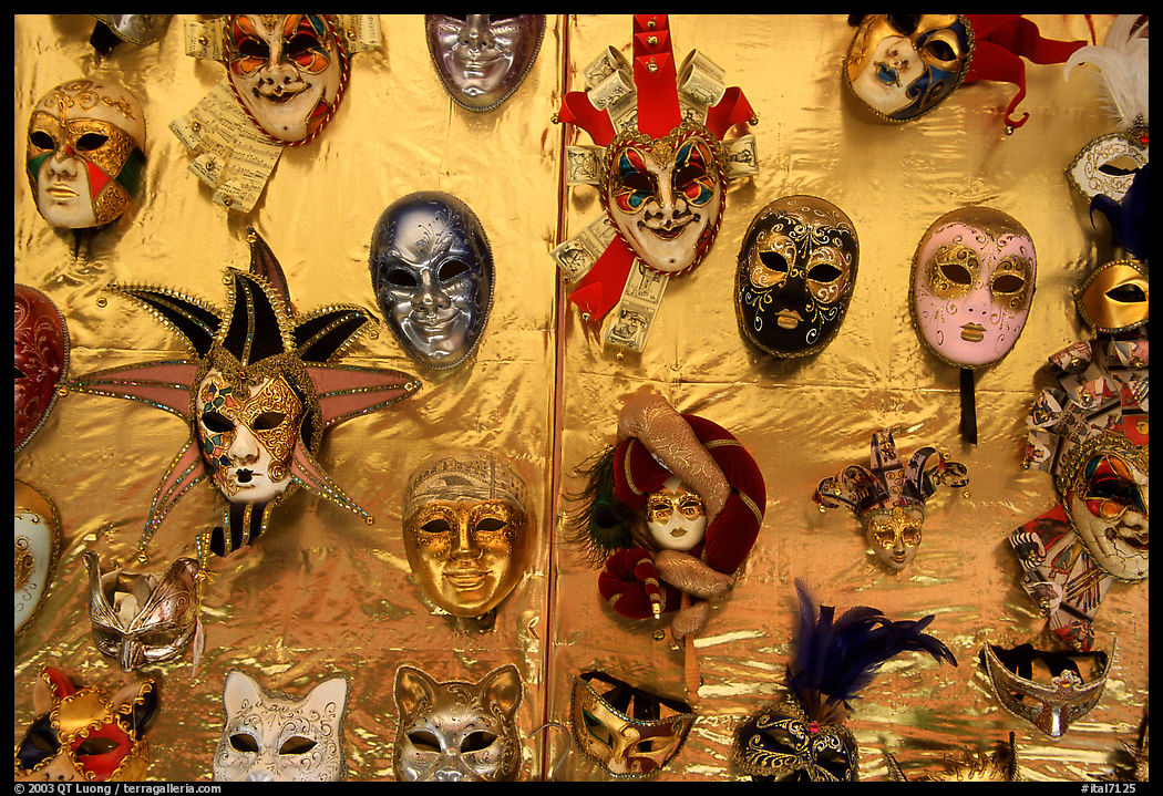 Carnival masks, Burano. Venice, Veneto, Italy
