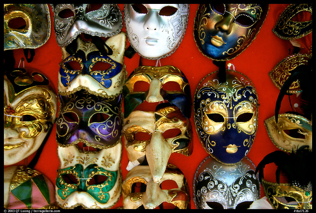 Carnival masks, Burano. Venice, Veneto, Italy
