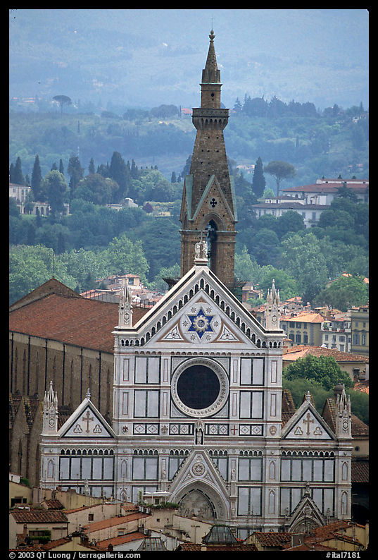 Santa Croce, seen from the Campanile. Florence, Tuscany, Italy