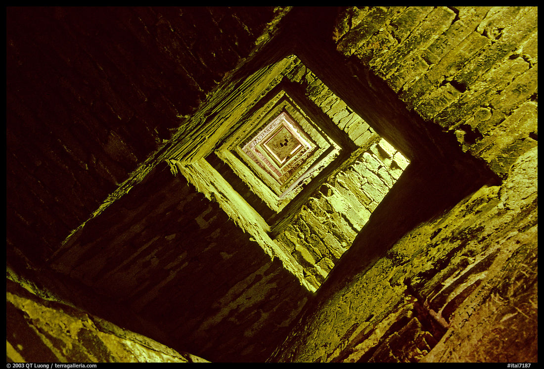 Stairs inside Torre del Mangia (Bell tower). Siena, Tuscany, Italy
