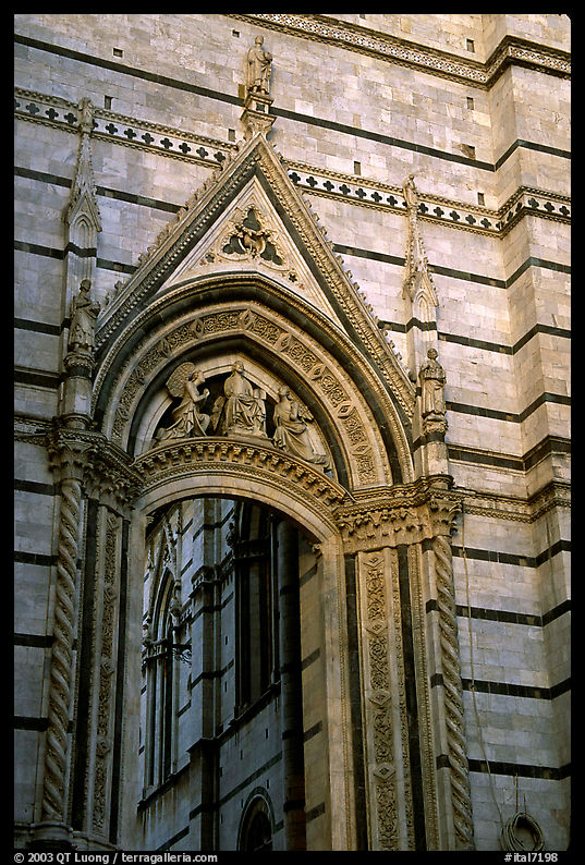 Gate in Duomo wall. Siena, Tuscany, Italy