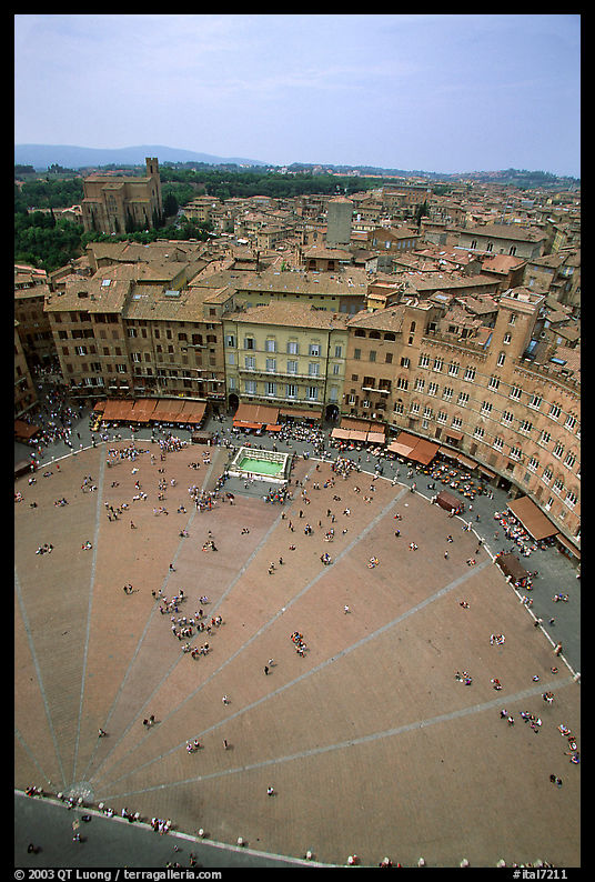 Piazza Del Campo seen from Torre del Mangia. Siena, Tuscany, Italy