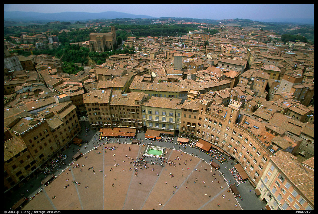 Piazza Del Campo seen from Torre del Mangia. Siena, Tuscany, Italy
