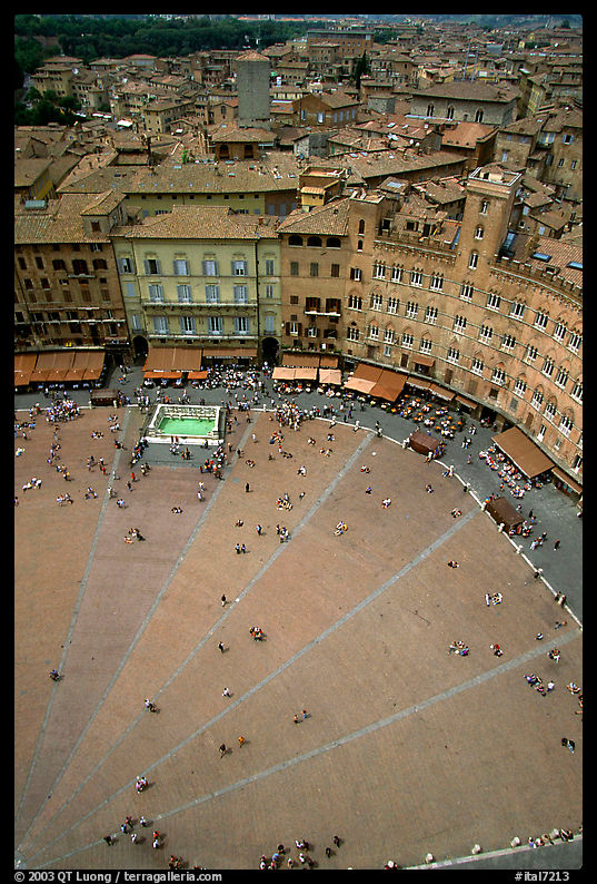Piazza Del Campo seen from Torre del Mangia. Siena, Tuscany, Italy