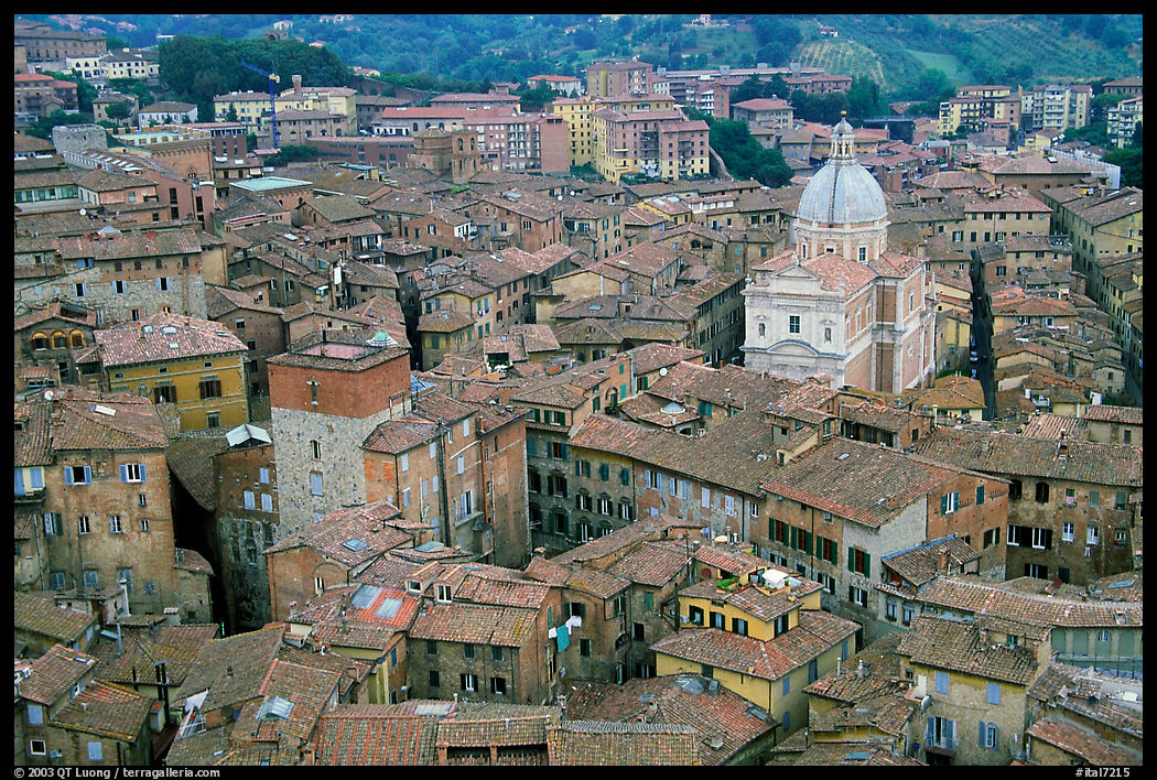 Chiesa di San Francesco seen seen from Torre del Mangia. Siena, Tuscany, Italy