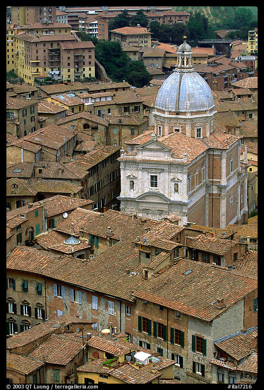 Chiesa di San Francesco seen seen from Torre del Mangia. Siena, Tuscany, Italy