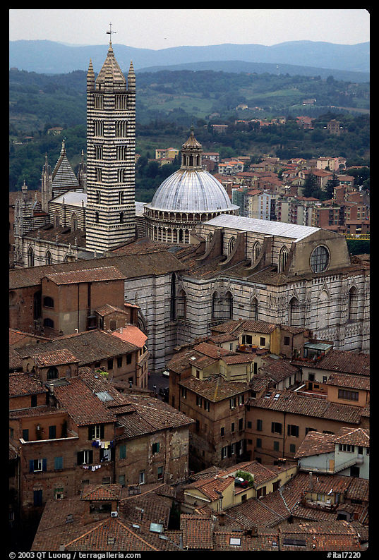 Duomo seen from Torre del Mangia. Siena, Tuscany, Italy