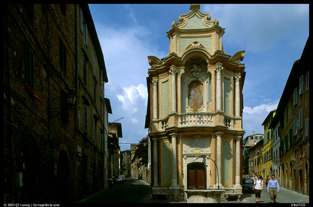 Decorated house. Siena, Tuscany, Italy