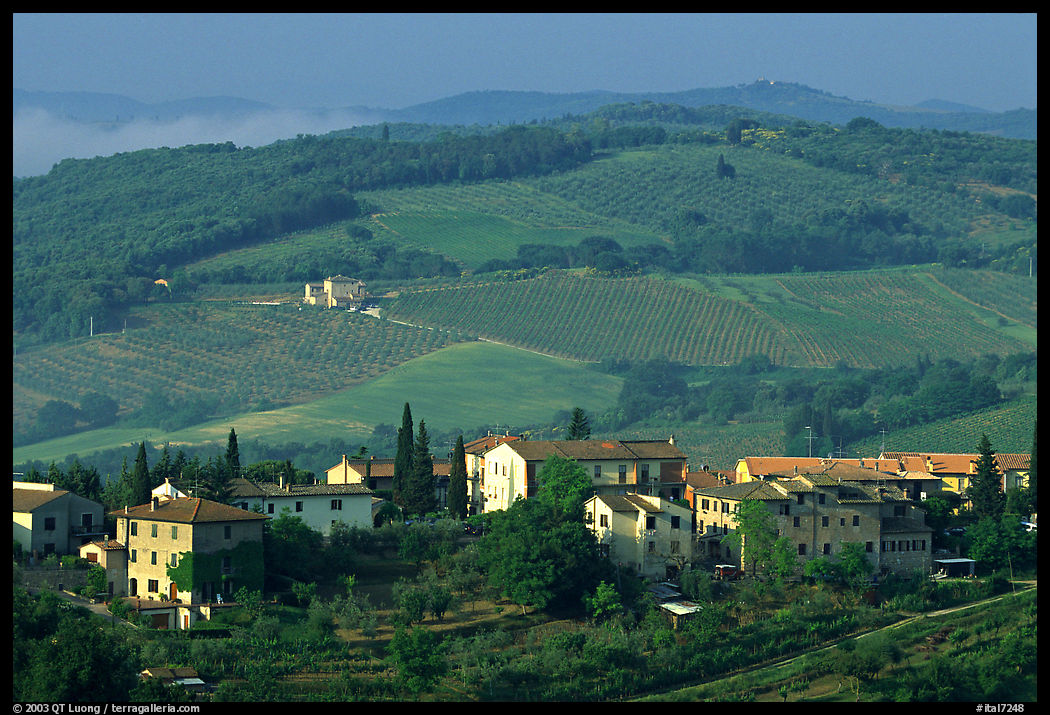 Countryside around the town. San Gimignano, Tuscany, Italy
