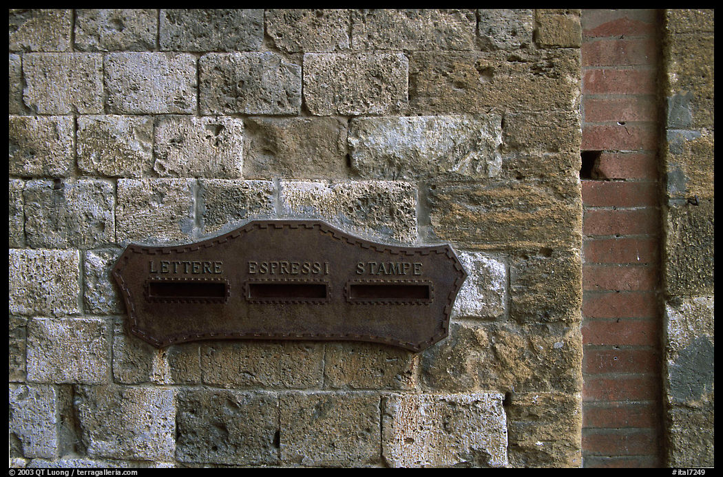 Mailbox. San Gimignano, Tuscany, Italy