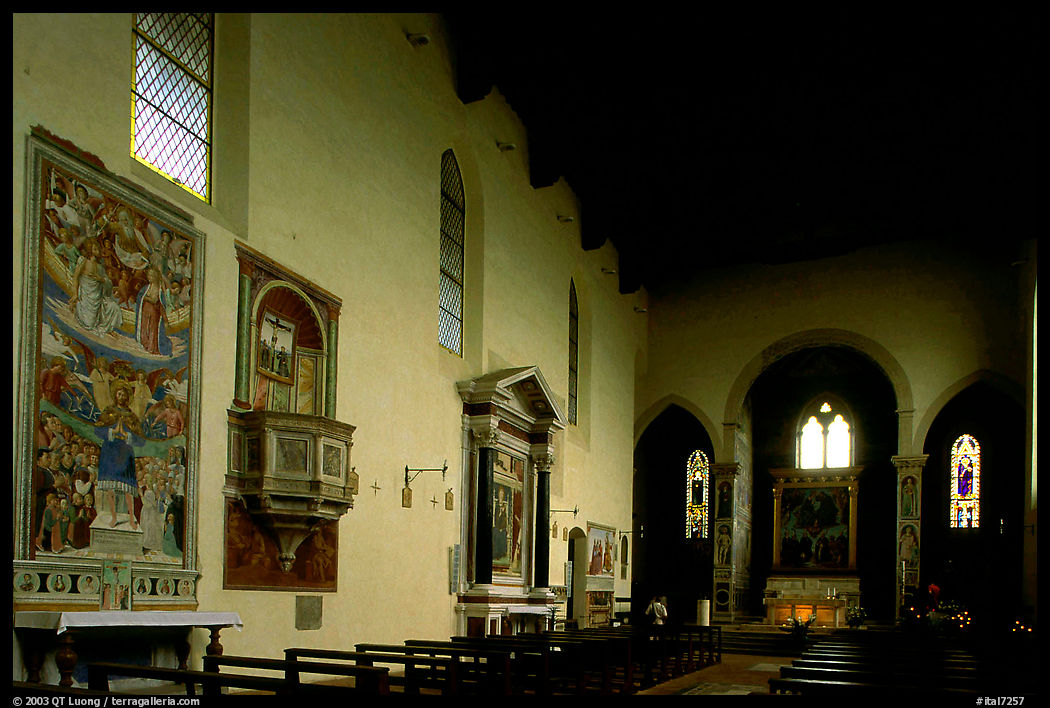 Interior of Chiesa di Sant'Agostino. San Gimignano, Tuscany, Italy