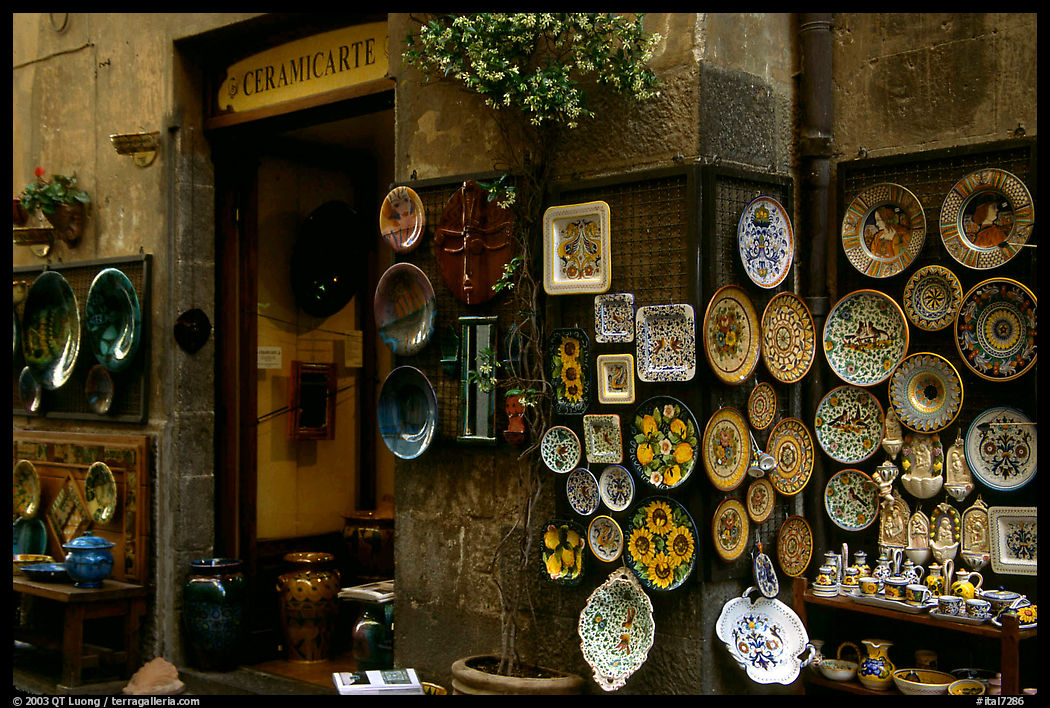 Ceramic plate store. Orvieto, Umbria