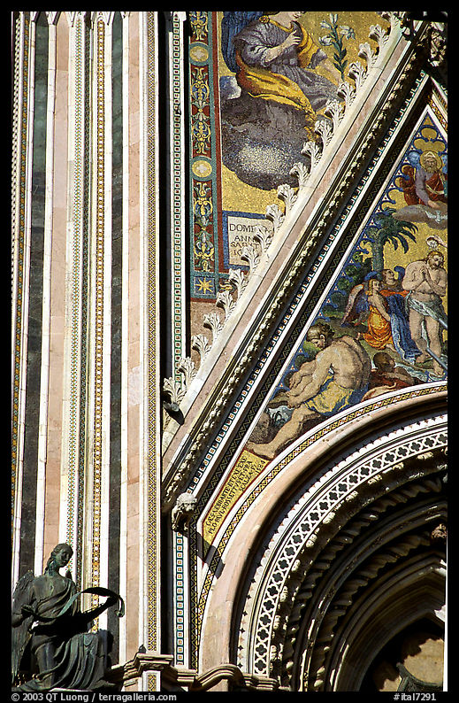 Facade detail of the Duomo. Orvieto, Umbria