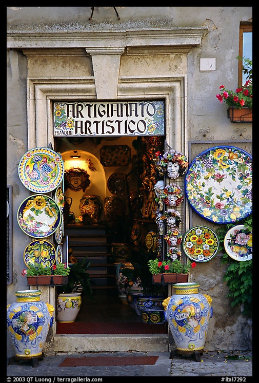 Doorway of the ceramic store. Orvieto, Umbria