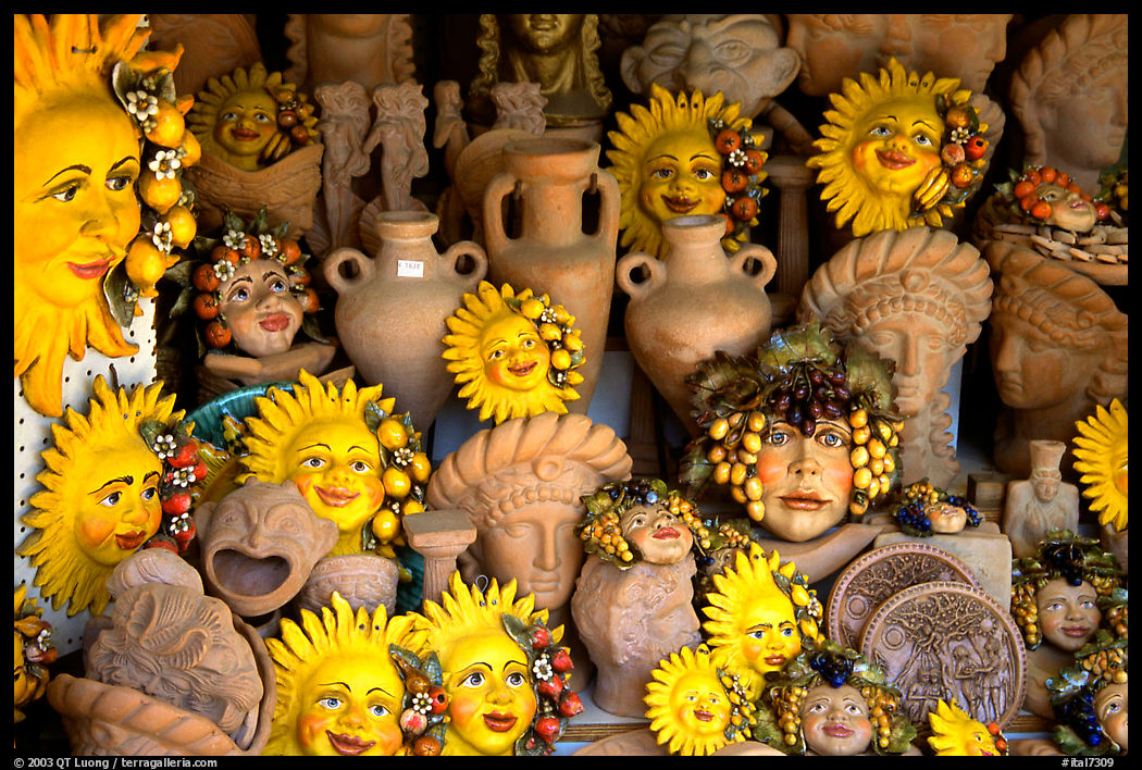Terra Cotta ornaments. Tivoli, Lazio, Italy