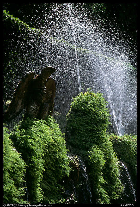 Fountains in the garden of Villa d'Este. Tivoli, Lazio, Italy