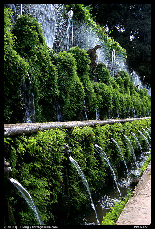 Alley lined with fountains, Villa d'Este. Tivoli, Lazio, Italy
