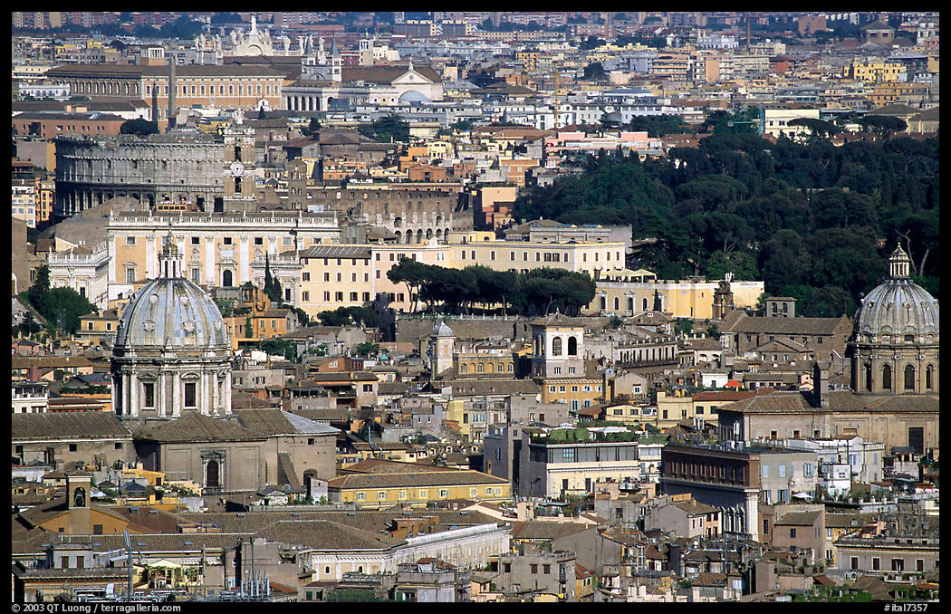 View of the city from Saint Peter's Dome. Rome, Lazio, Italy