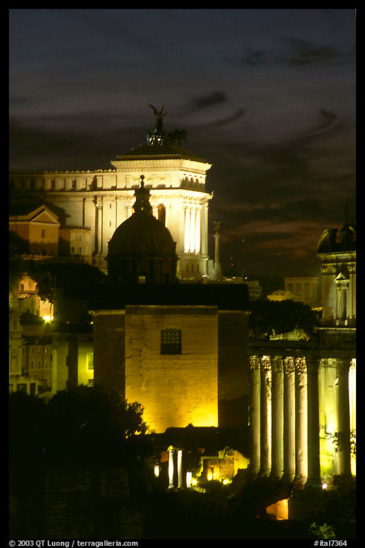 Roman Forum by night. Rome, Lazio, Italy