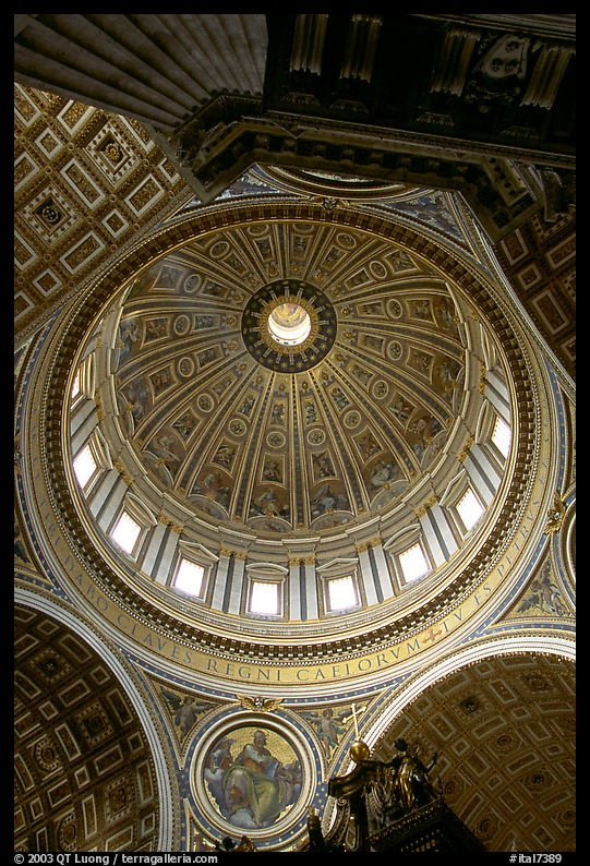 Dome of Basilica San Pietro, designed by Michelangelo. Vatican City, Rome, Italy
