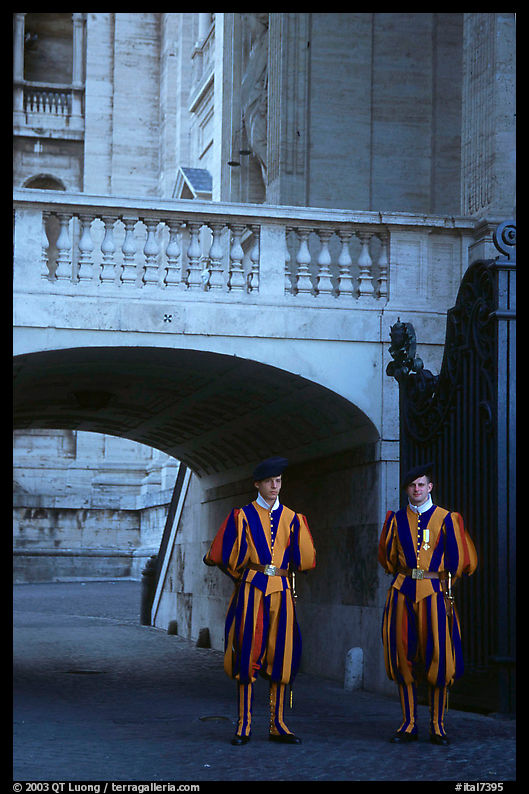 Swiss guards. Vatican City, Rome, Lazio, Italy