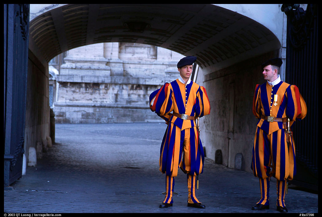 Swiss guards. Vatican City, Rome, Italy