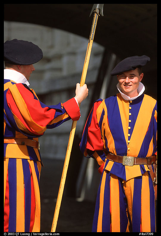 Swiss guards. Vatican City, Rome, Italy